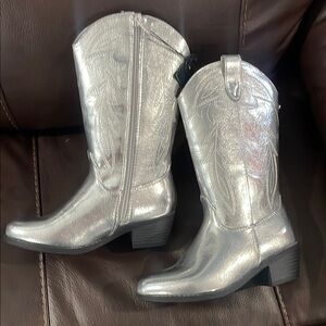 Children's Shimmering Silver Boots